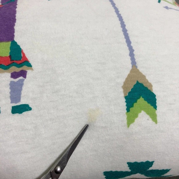 Vintage 90s Puffy Sweatshirt Top Teal Green Purple Southwest Kachina - Picture 4 of 8